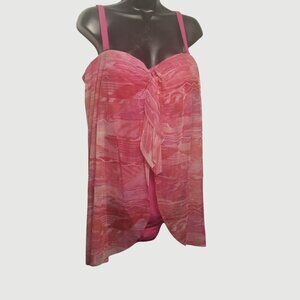 Ralp Lauren Women's Pink One-piece Swimsuit Sz 18W